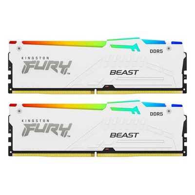 Kingston FURY Beast RGB Weiß 64GB Kit (2x32GB) DDR5-6000 EXPO DIMM Arbeitsspeich