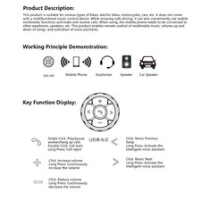 Media Buttons Controller Waterproof Bike Bar Wireless XWPI