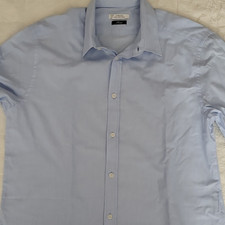 Versace Collection Trend Men's Solid Blue Cotton Dress Shirt 21 Point Collar