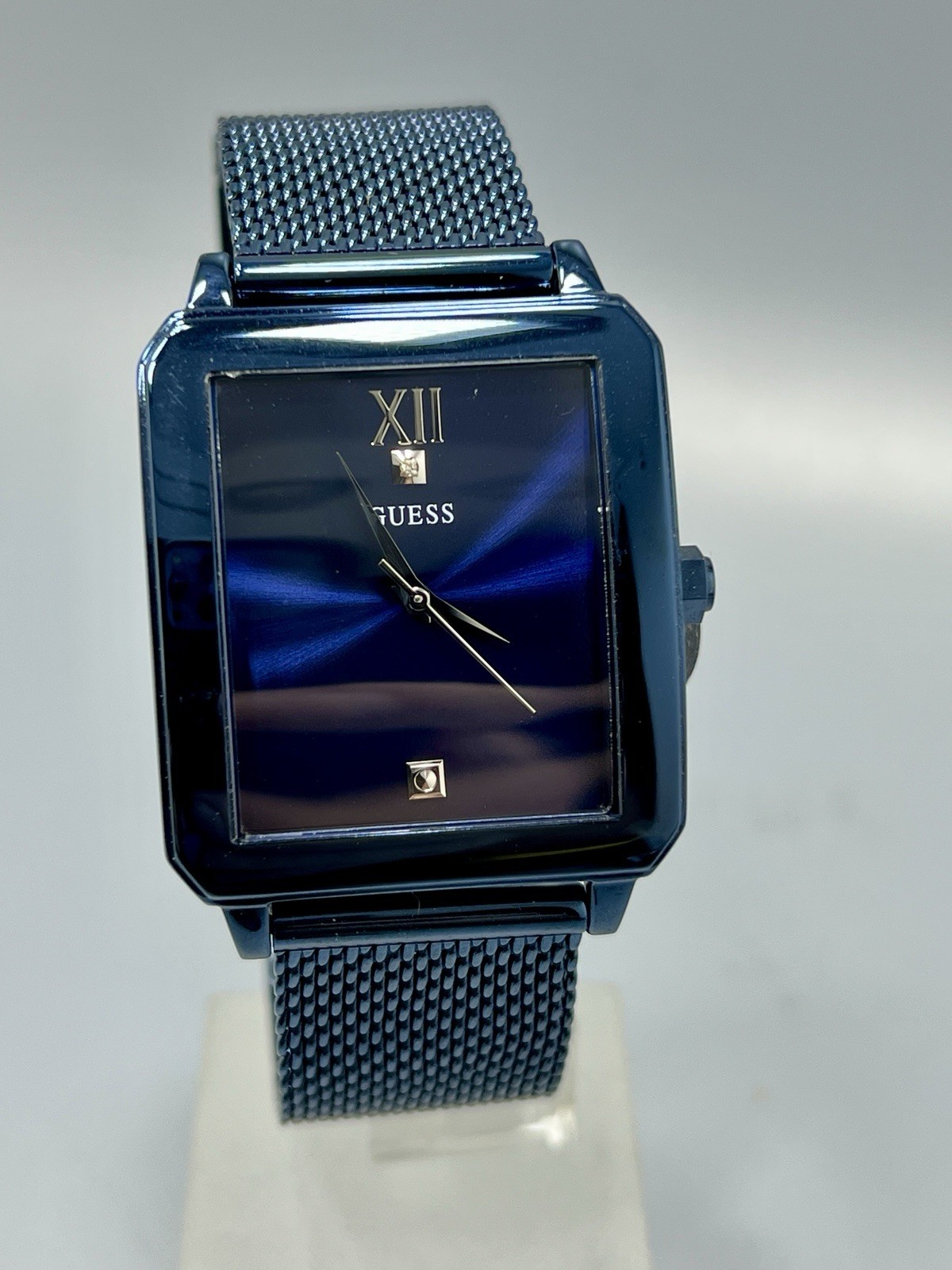 Guess Blue Rectangular Diamond Marker Watch - image 2