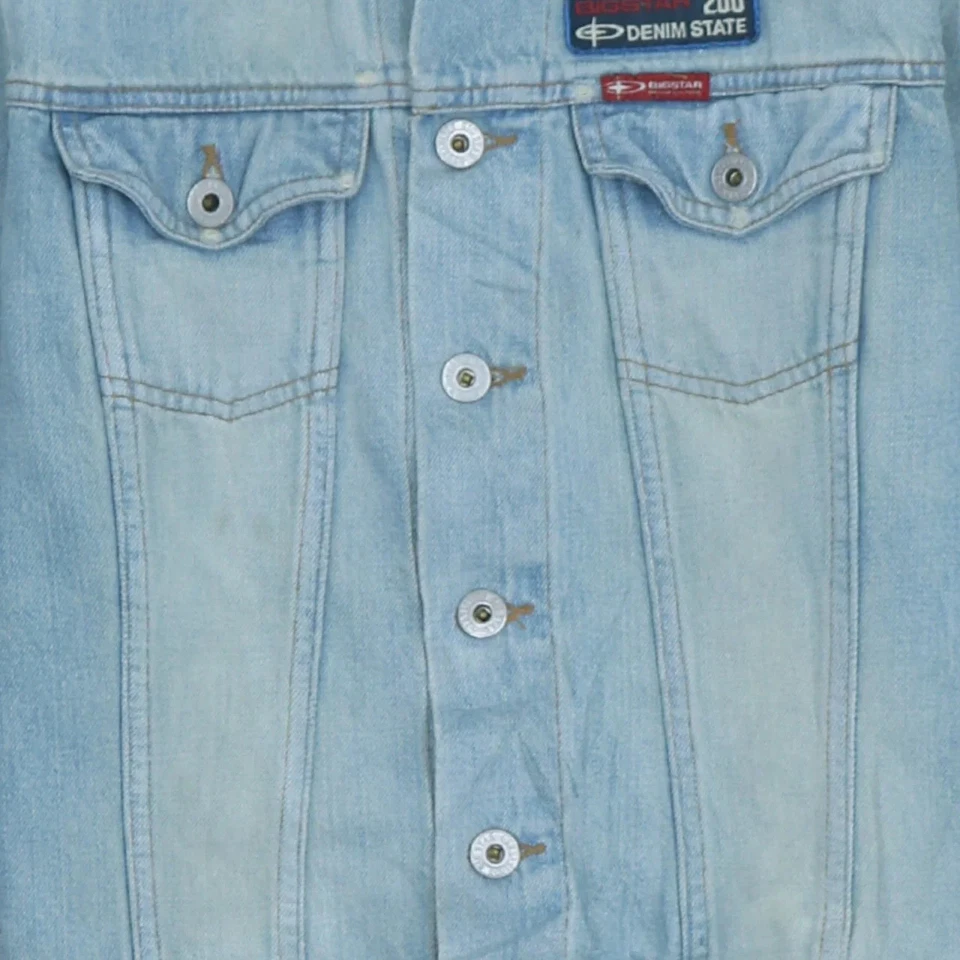 Chaqueta vaquera Big Star azul ligera años 90 vintage pequeña abotonada Foto 4 de 4