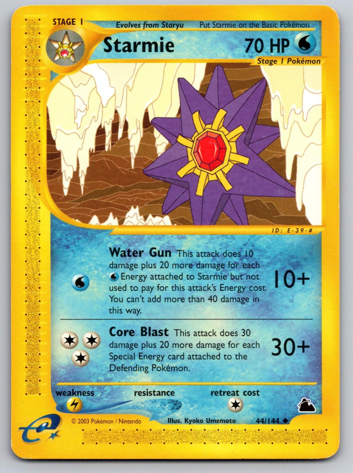 Starmie 44/144 Uncommon Skyridge Pokemon Lightly Played