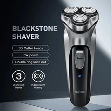 Electric Shaver Wet Dry Rotary Shaving Razor with Pop-up Trimmer Mens UK