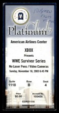 2 2003 WWE SURVIVOR SERIES DALLAS TICKET STUB VINCE SHANE MCMAHON KANE RIC FLAIR