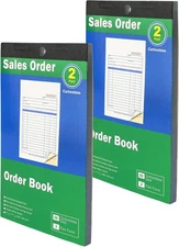 Sales Order Book 2-Part Carbonless Form White Canary 4-3/16x7-3/16 Inches 50... 