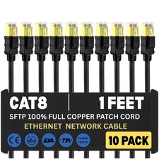 Cat 8 Ethernet Cable 40Gbps 2000MHz,Heavy Duty High-Speed Flat LAN Network Cable