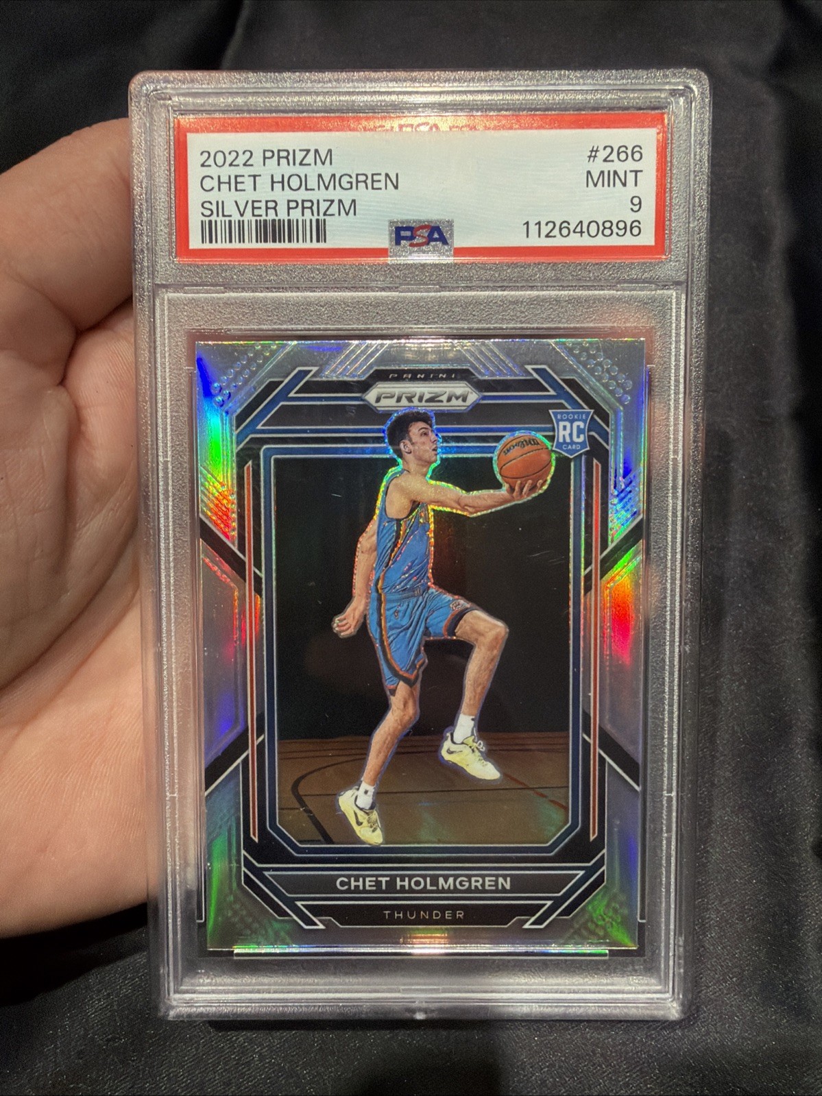 2022-23 Panini Prizm Chet Holmgren Rookie Silver Prizm PSA 9 #266