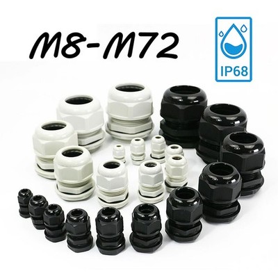 Kabelverschraubung mit Gegenmutter IP68 metrisch M8 M10 M12 M16 M18 M20 M22 -M72