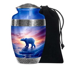 Bear Burial Urns 10Inch for Human Ashes Adult Man - Large Yellow Cremation