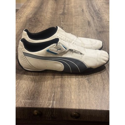 Puma Redon Move Mens 11 White Navy Blue Leather Low Top Strap Sneakers 185999 06