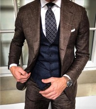Fashion Men Suit Elegant Jacket Notch Lapel Single Breasted Wedding Party Modern