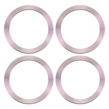 Metal Ring Magnetic Charger Ring Stickers for Phone Case 4 Pack, Sequin Pink