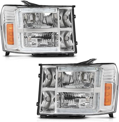 LED Headlights Assembly Fit GMC Sierra 1500 2007-2013, Fit Sierra 2500HD 3500HD