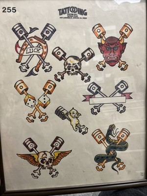 Vintage Tattoo Flash Spaulding And Rogers Hand Colored Production #255