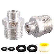 304 RV Faucet Adapter  Lead-Free  , 1/2 to 3/8 reducer faucet adapter - Stainle...