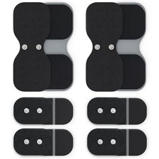 AUVON Wireless TENS Unit Electrode Pads 12 Pcs, 2 Sizes, 2.4" x 1.7", Black