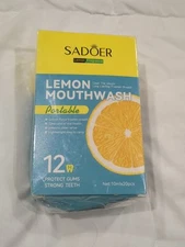 NEW SADOER Lemon Portable Mouthwash 20 Individual Packets - New & Sealed