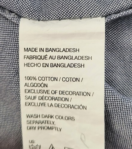 Camisa de plumón de agua salada IZOD para hombre XL azul algodón relajado clásico cambray - Imagen 7 de 8