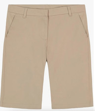 IZOD Girls School Khaki Stretch Adjustable Waist Skinny Bermuda Shorts S3 NEW