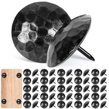 50PCS 1.5 Inch Large Round Head Iron Clavos Hammered Decorative Nails Black I...