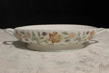 Minton Haddon Hall Green Oval Covered Vegetable Serving Dish | 14" W