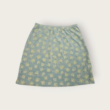 Vintage Y2k Express baby light blue dainty floral elastic waist mini skirt