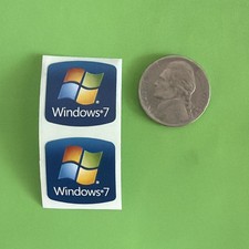 2 x Windows 7 Operating System OS Sticker Badge Decal 21mm x 21mm