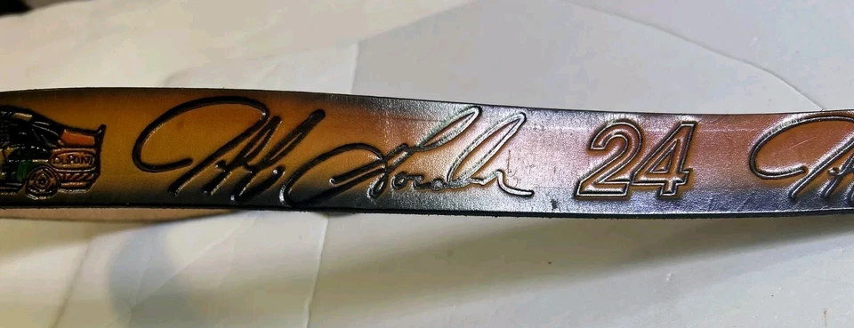 Винтажный ремень и пряжка Jeff Gordon No24 двухкратный чемпион фирменная кожа олово - Изображение 3 из 4