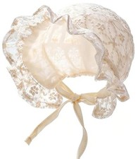 Baby Girls Boys Bonnet Newborn Infant Soft Double Layer Sun 6-12 Months Beige