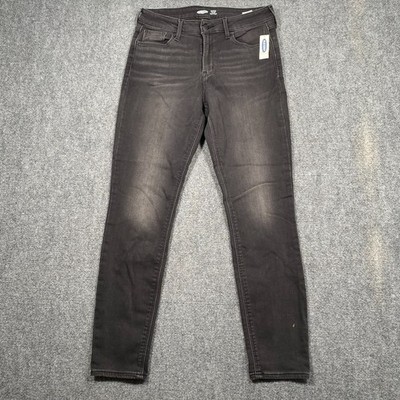 Old Navy Jeans Womens 8 Rockstar Black Super Skinny Built in Warm Pants