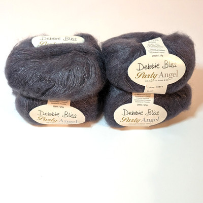 Super Kid Mohair Silk and Metal, Debbie Bliss Angel Yarn, Gray, Lot of 4 Balls