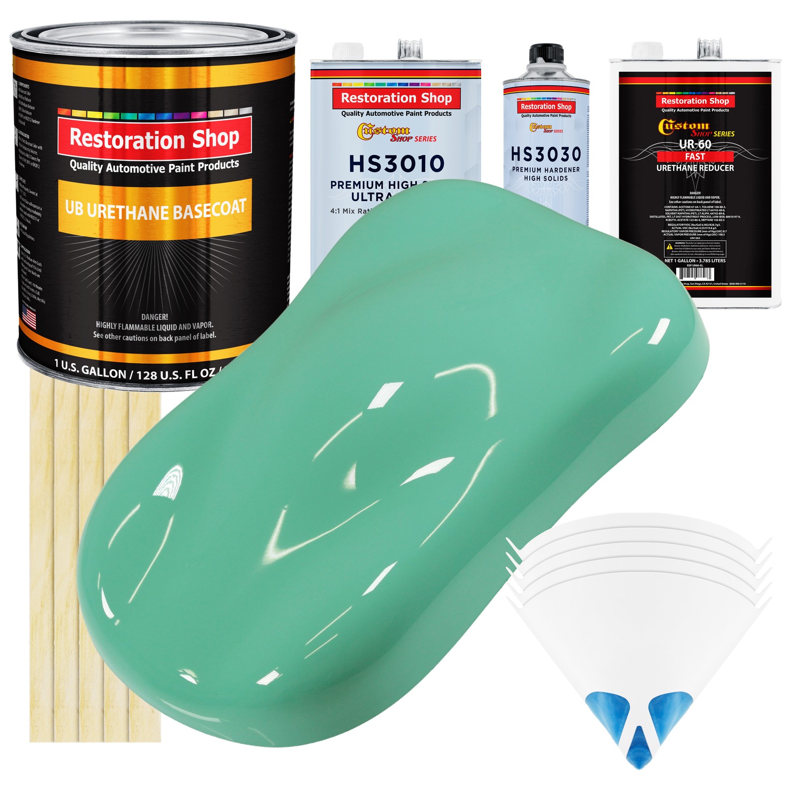 Light Aqua Gallon Premium Urethane Basecoat Clearcoat Auto Paint Fast Kit