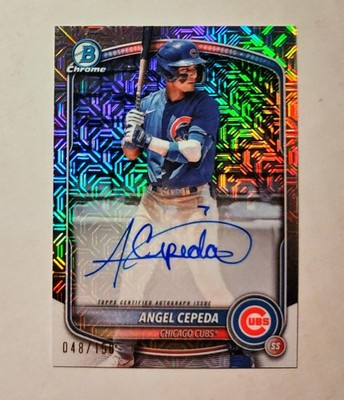 Angel Cepeda 2025 Bowman Chrome AUTO Prospect HTA Choice REFRACTOR 48/150 RC z19