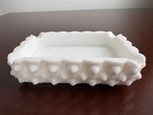 Vintage Fenton Milk Glass Hobnail Rectangle Ashtray MCM