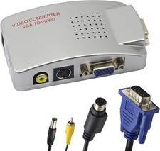 VGA to RCA Adapter,Composite VGA to Video,S-Video Converter,for HDTV, Monitors,