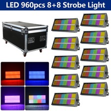 10 Units LED 1000W 960pcs 8 8 Segment RGB Flash Strobe Wash Light DMX w/Fly Case