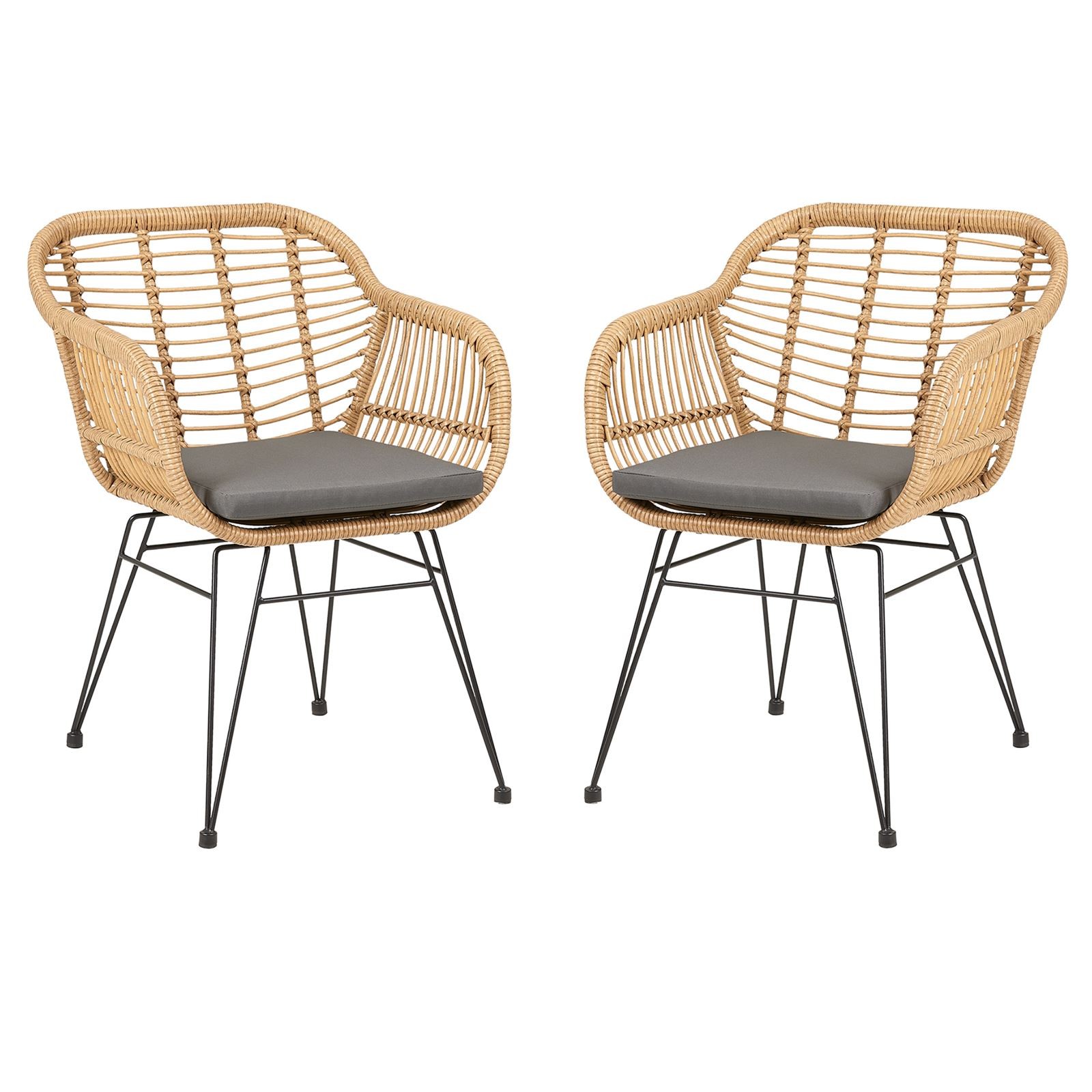 Chaise de jardin en rotin lot de 2 entretien facile pour petit balcon