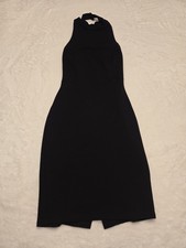 Solemio Women's Sleeveless Bodycon Dress Black Size Medium Slit Back