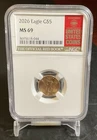 1/10 oz gold 2026 G$5 Eagle NGC MS 69