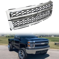 Front Bumper Upper Grille Grill For 2014 2015 Chevrolet Silverado 1500 Chrome