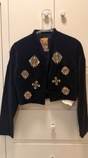 NWT deadstock Vintage 1980s Women  s Velvet Bolero Jacket Piece Of Art