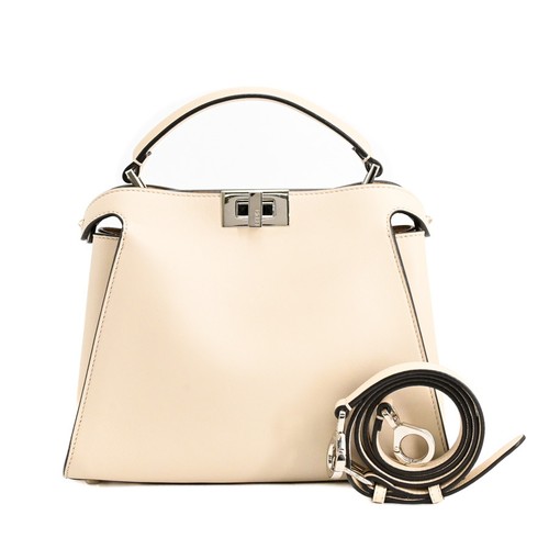 FENDI Peekaboo Essential Handbag Ivory 8BN302-SMQ Women's Used