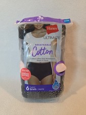 Hanes Ultimate 6 Pair Women's Briefs Underwear Cotton Breathable Multi Size 9/2X