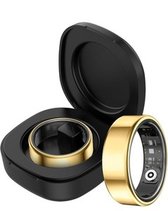 Smart Ring, Heath Tracker #11 With Charging Case - Gold