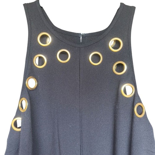 Mono Derek Lam 10 Crosby Negro Ojal Pierna Ancha Noche Sin Mangas Talla 4 - Imagen 4 de 9