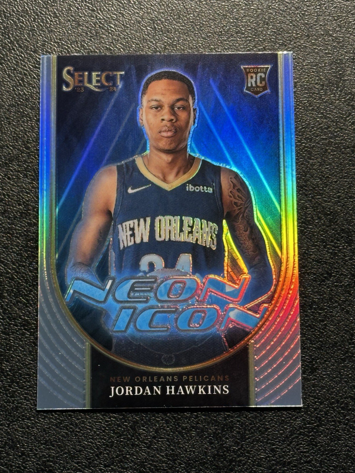 2023-24 Panini Select Jordan Hawkins Neon Icon Silver Insert Rookie Card