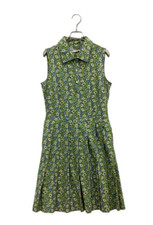 TORY BURCH Sleeveless floral dress size M green Near MINT