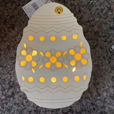 Make Market Easter DIY LED Plywood Decor EASTER EGG with Hanger Lights-Up NEW