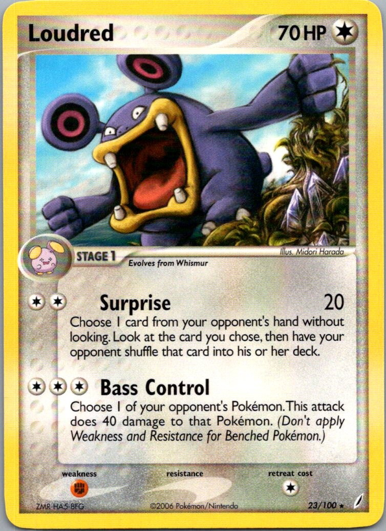 Loudred 23/100 Rare Crystal Guardians Pokemon Lightly Played