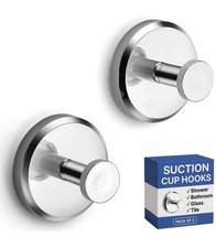HOME SO Suction Cup Hooks for Shower, Bathroom, Kitchen, Glass Door, Mirror, ...